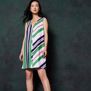 NWT Ted Baker Bay of Honor Cut Out Striped V-Neck Sleeveless Tunic/Dress